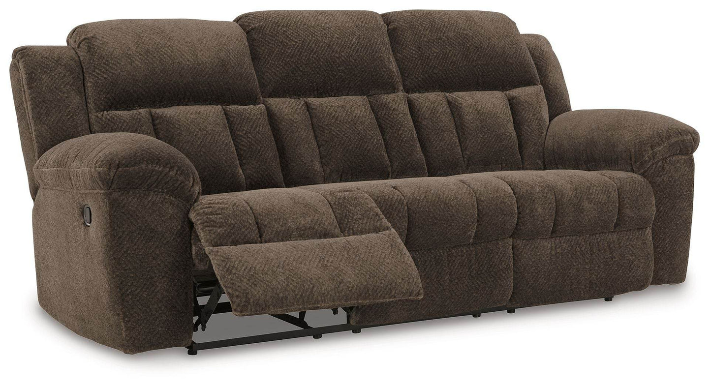 Frohn - Chocolate - Reclining Sofa - Fabric - Forward Furniture