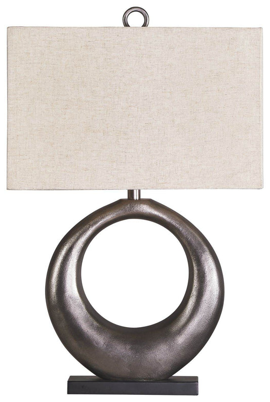 Saria - Antique Silver Finish - Metal Table Lamp - Forward Furniture