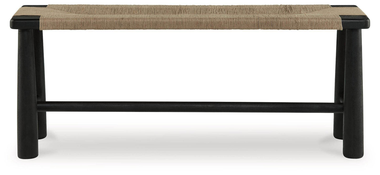 Acerman - Black / Natural - Accent Bench - Forward Furniture