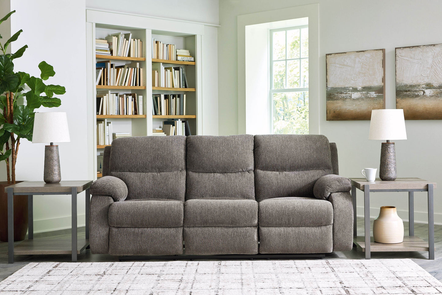 Scranto - Brindle - Reclining Sofa - Fabric - Forward Furniture