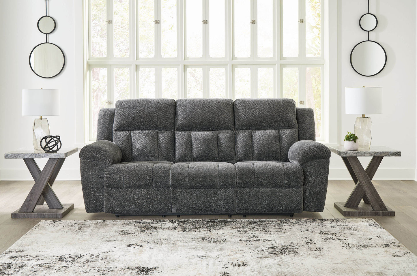 Frohn - Graphite - Reclining Sofa - Fabric - Forward Furniture