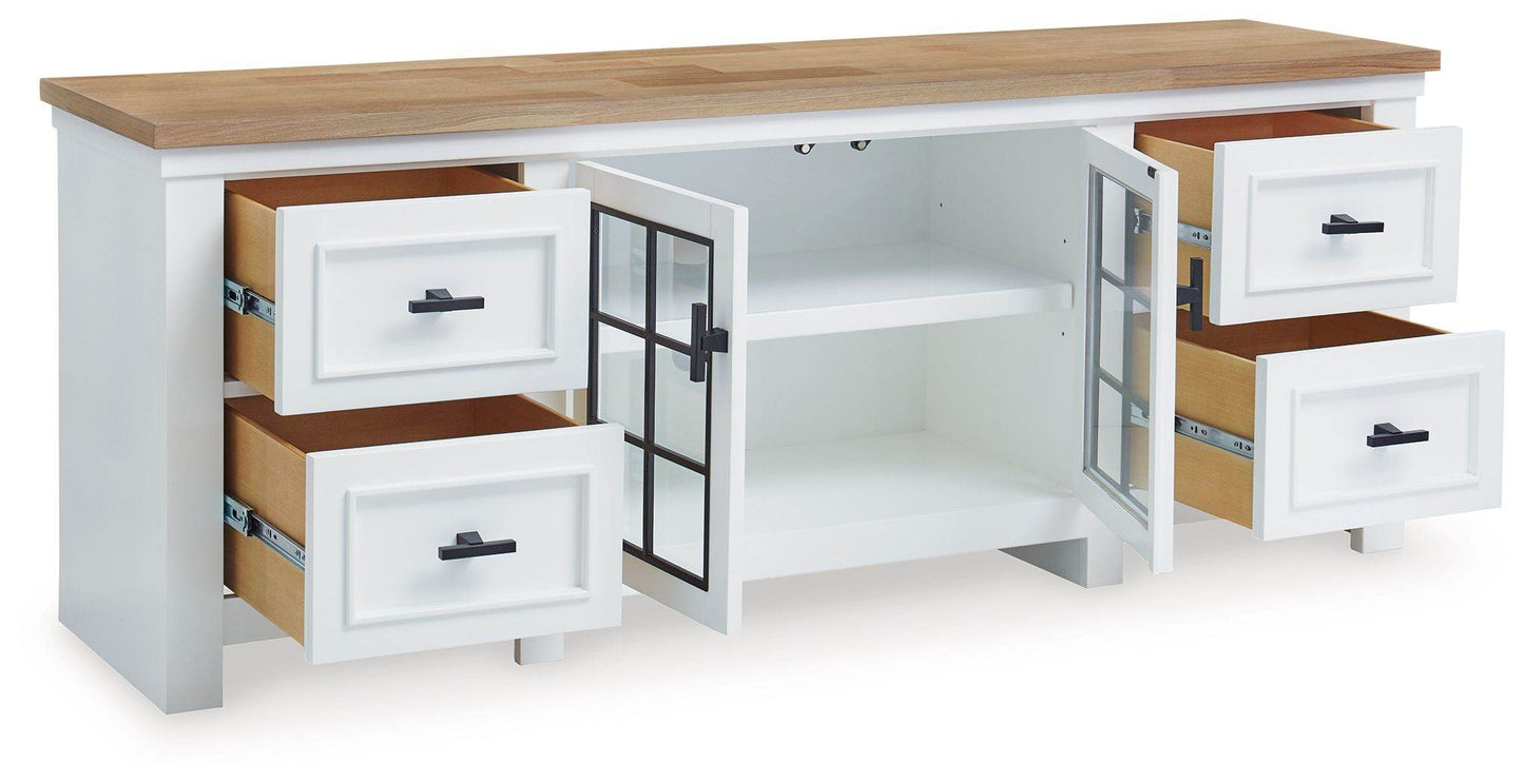 Ashbryn - White / Natural - Extra Large TV Stand - Forward Furniture