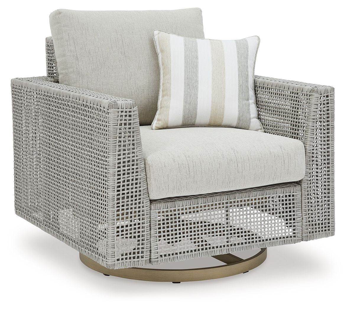 Seton Creek - Gray - Swivel Lounge With Cushion - Forward Furniture