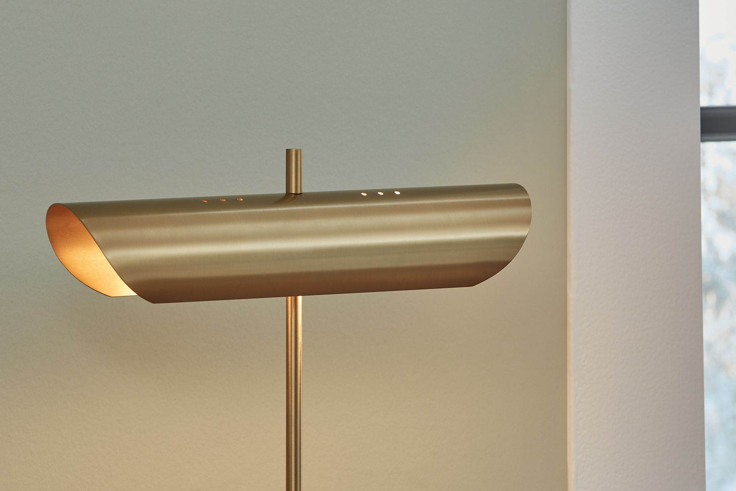 Rowleigh - Gold Finish / White - Marble Desk Lamp - Forward Furniture