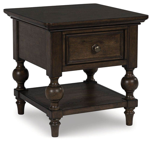 Veramond - Dark Brown - Square End Table - Forward Furniture