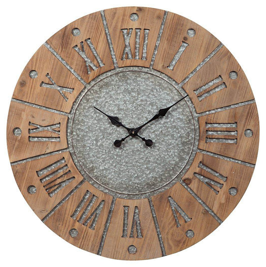 Payson - Antique Gray / Natural - Wall Clock - Forward Furniture