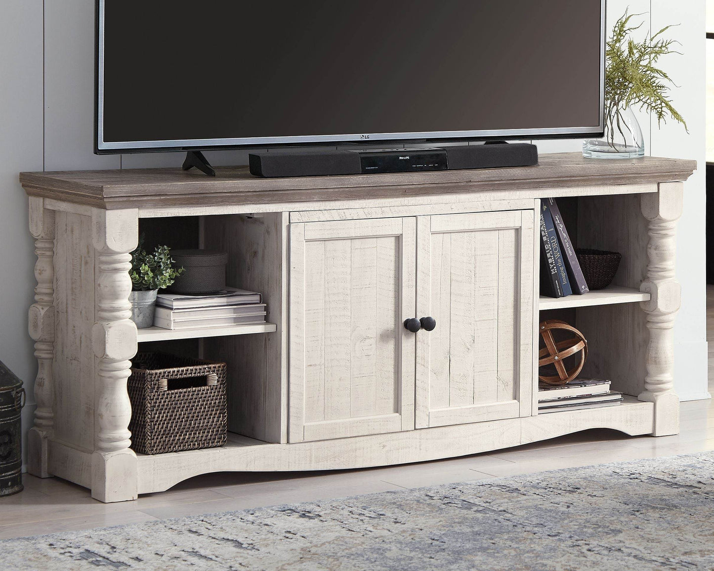 Havalance - Brown / Beige - Extra Large TV Stand - 2 Doors - Forward Furniture