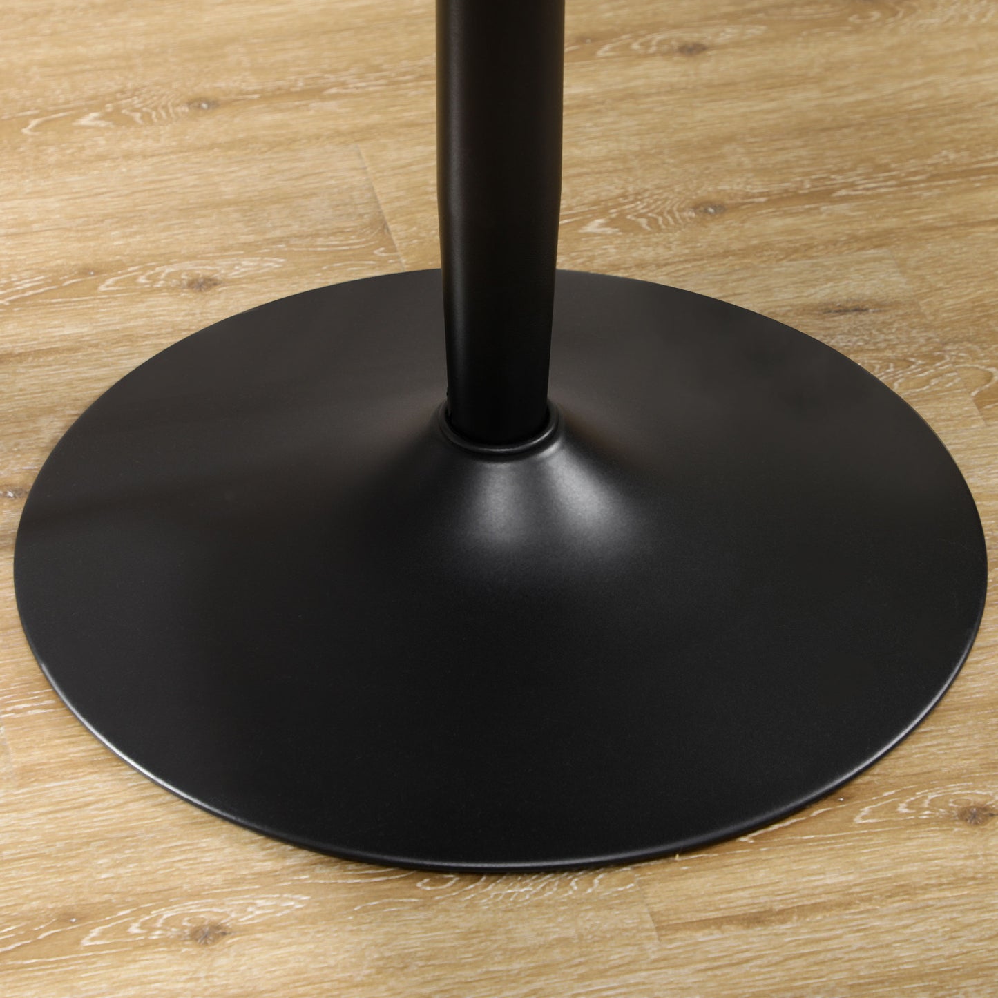 Modern Kitchen Table for 2 People, Round Dining Table with Steel Base for Living Room, Dining Room, Black