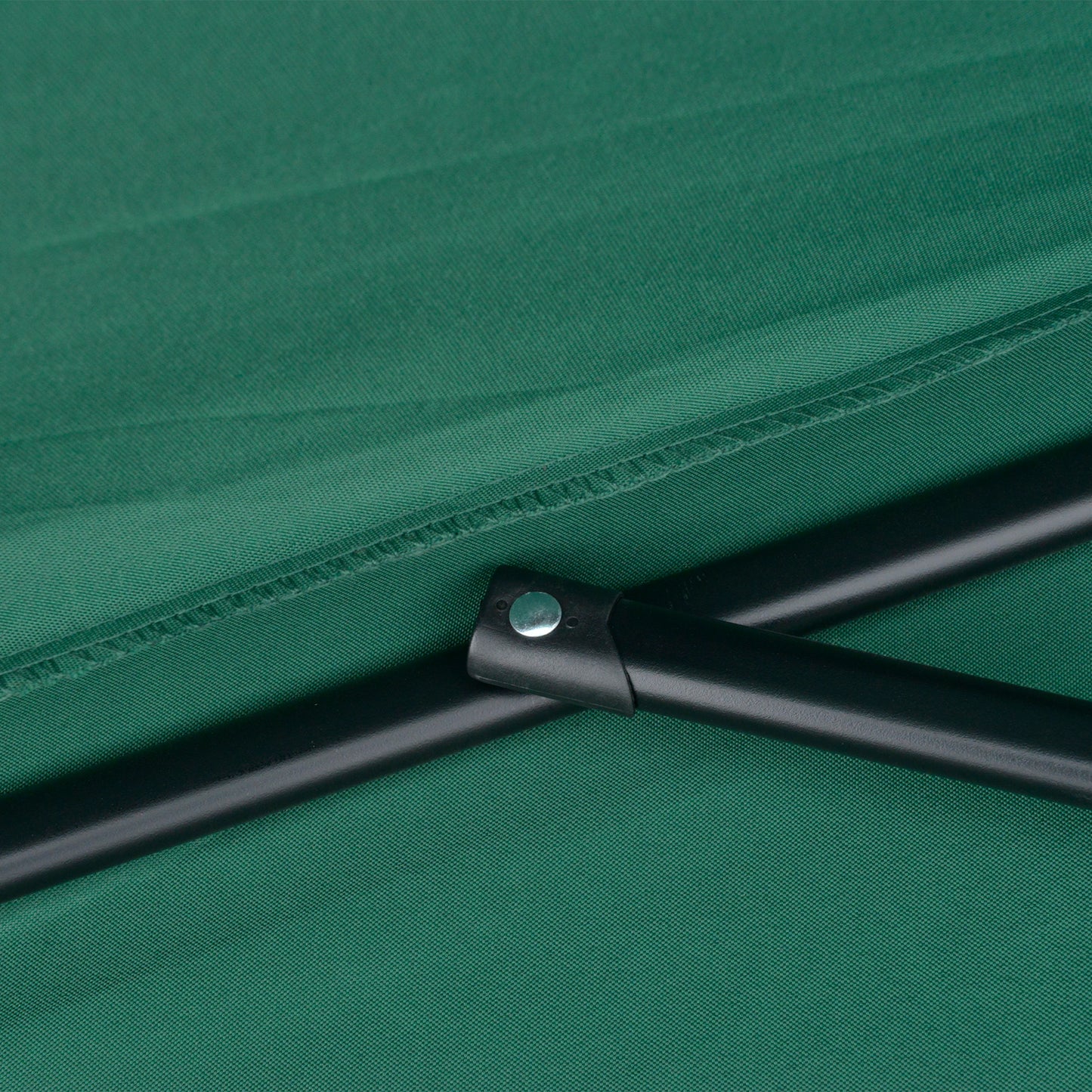 9ft Half Round Patio Umbrella, Outdoor Market Patio Table Umbrella Parasol with Crank Mechanism, 5 Ribs, Dark Green