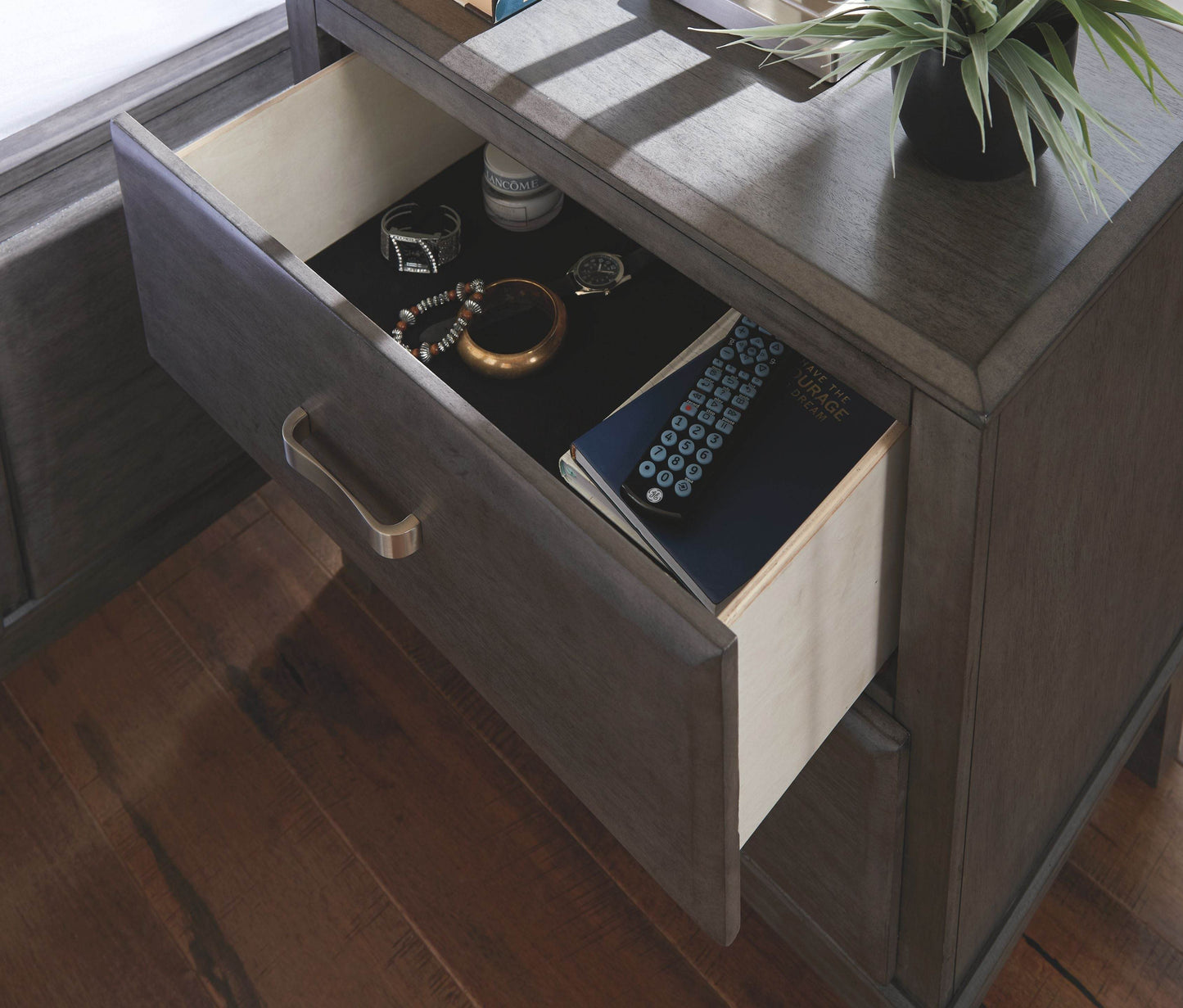 Caitbrook - Gray - Two Drawer Night Stand - Forward Furniture