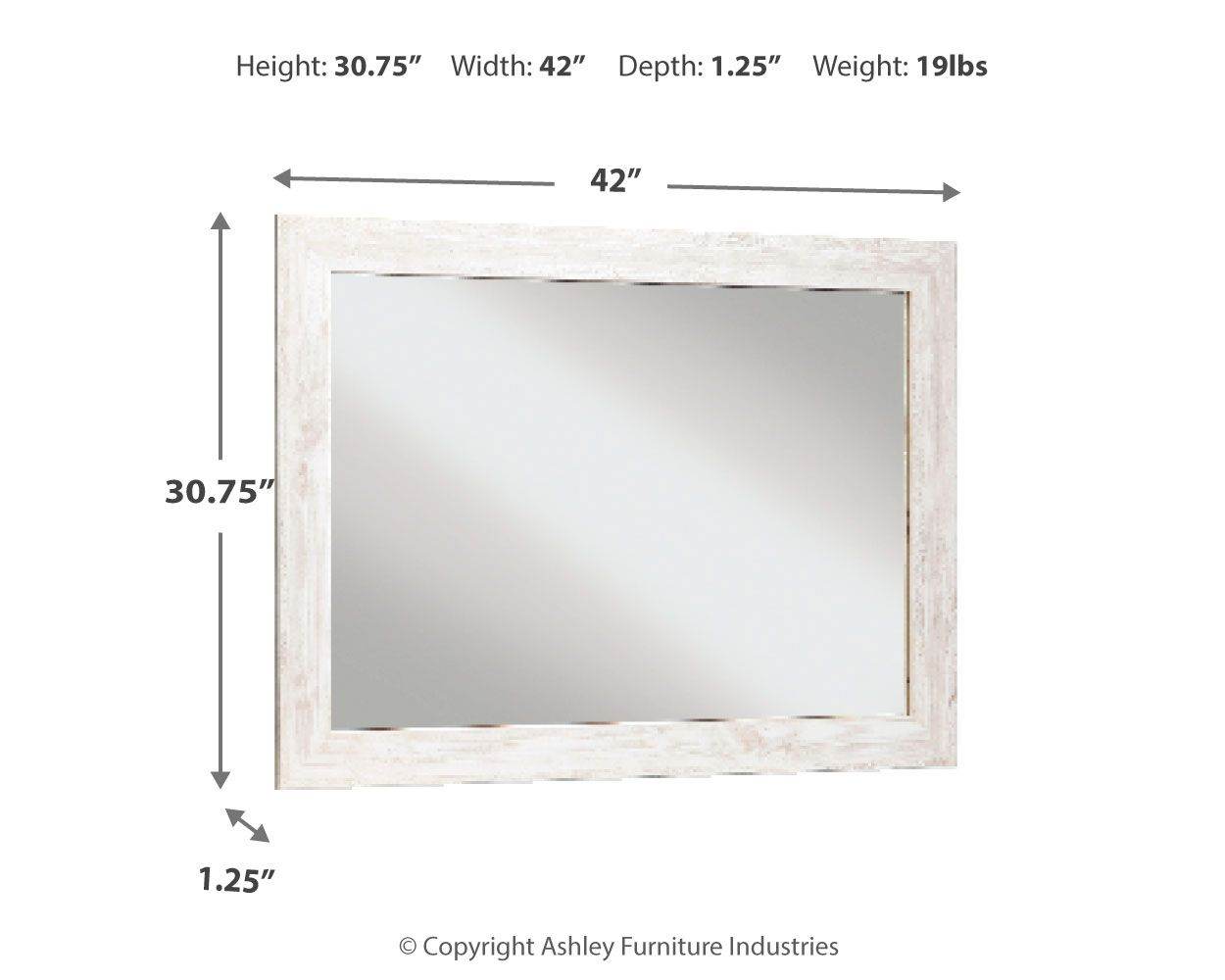 Paxberry - Whitewash - Bedroom Accent Mirror - Forward Furniture
