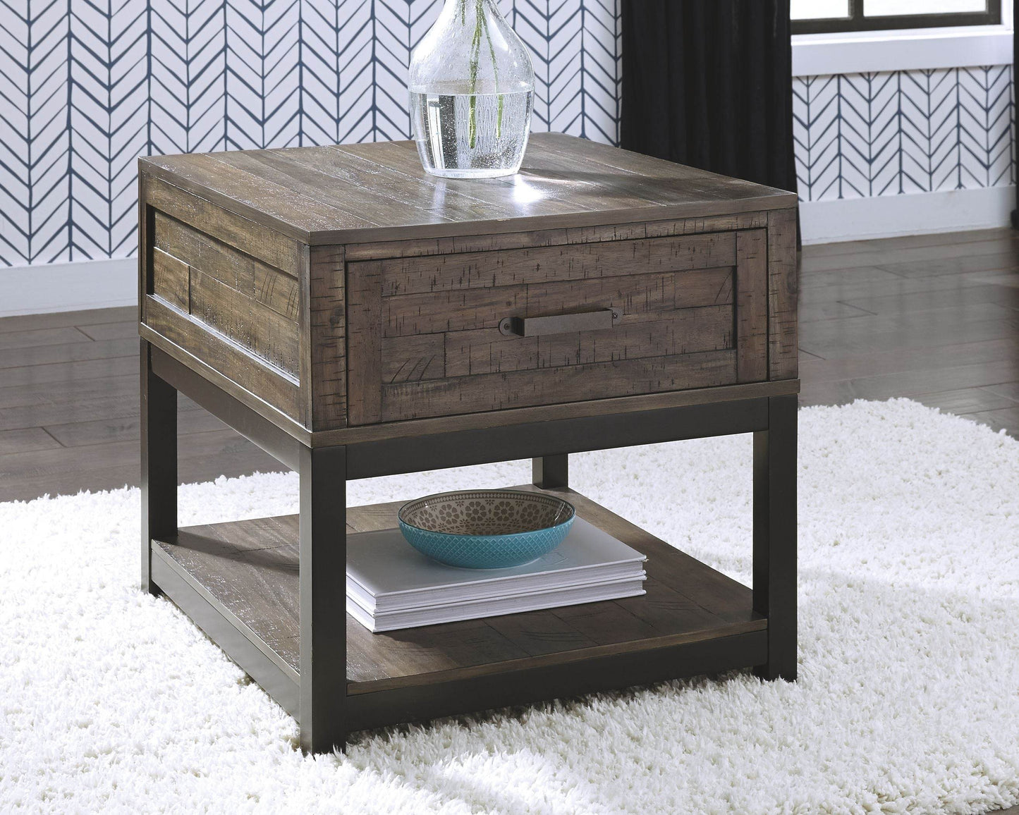 Johurst - Grayish Brown - Rectangular End Table - Forward Furniture