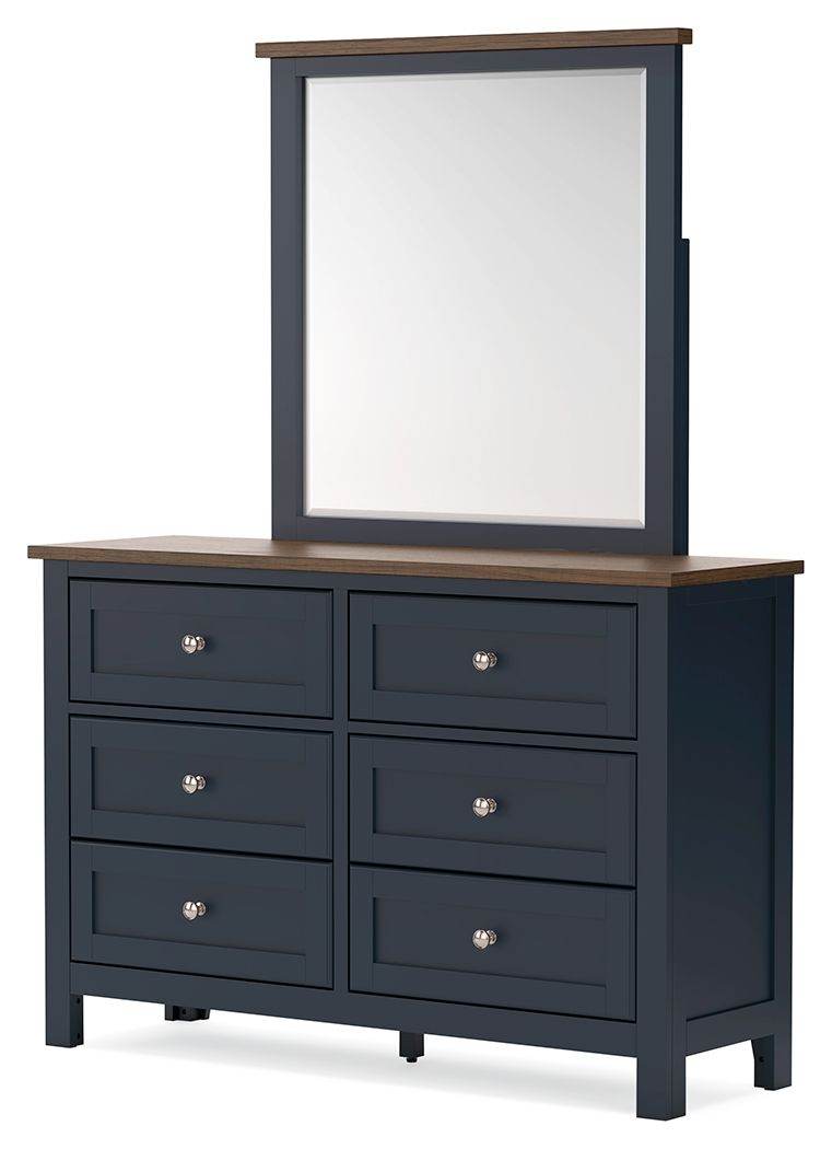 Landocken - Brown / Blue - Dresser and Mirror - Forward Furniture