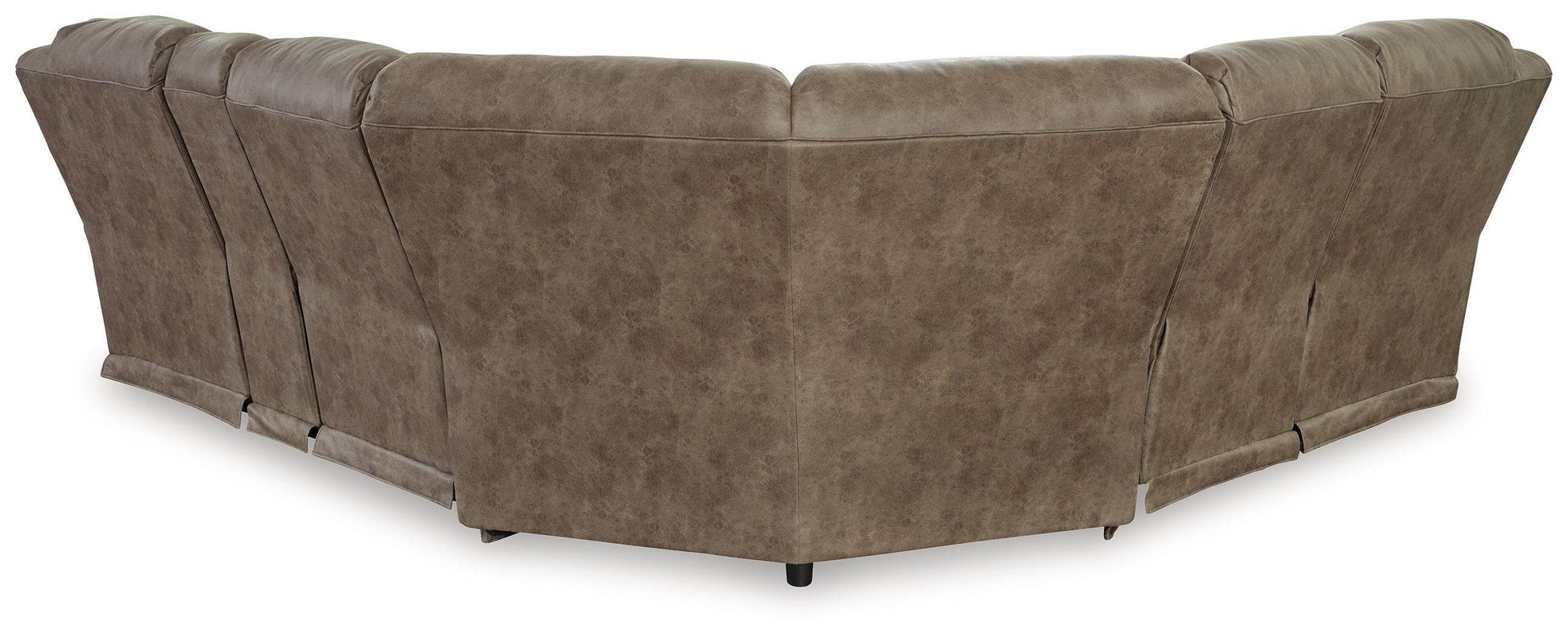 Ravenel - Fossil - 3-Piece Power Reclining Sectional With Raf Power Reclining Loveseat With Console - Faux Leather - Forward Furniture