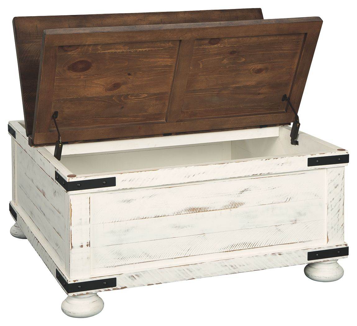 Wystfield - White / Brown - Cocktail Table with Storage - Forward Furniture