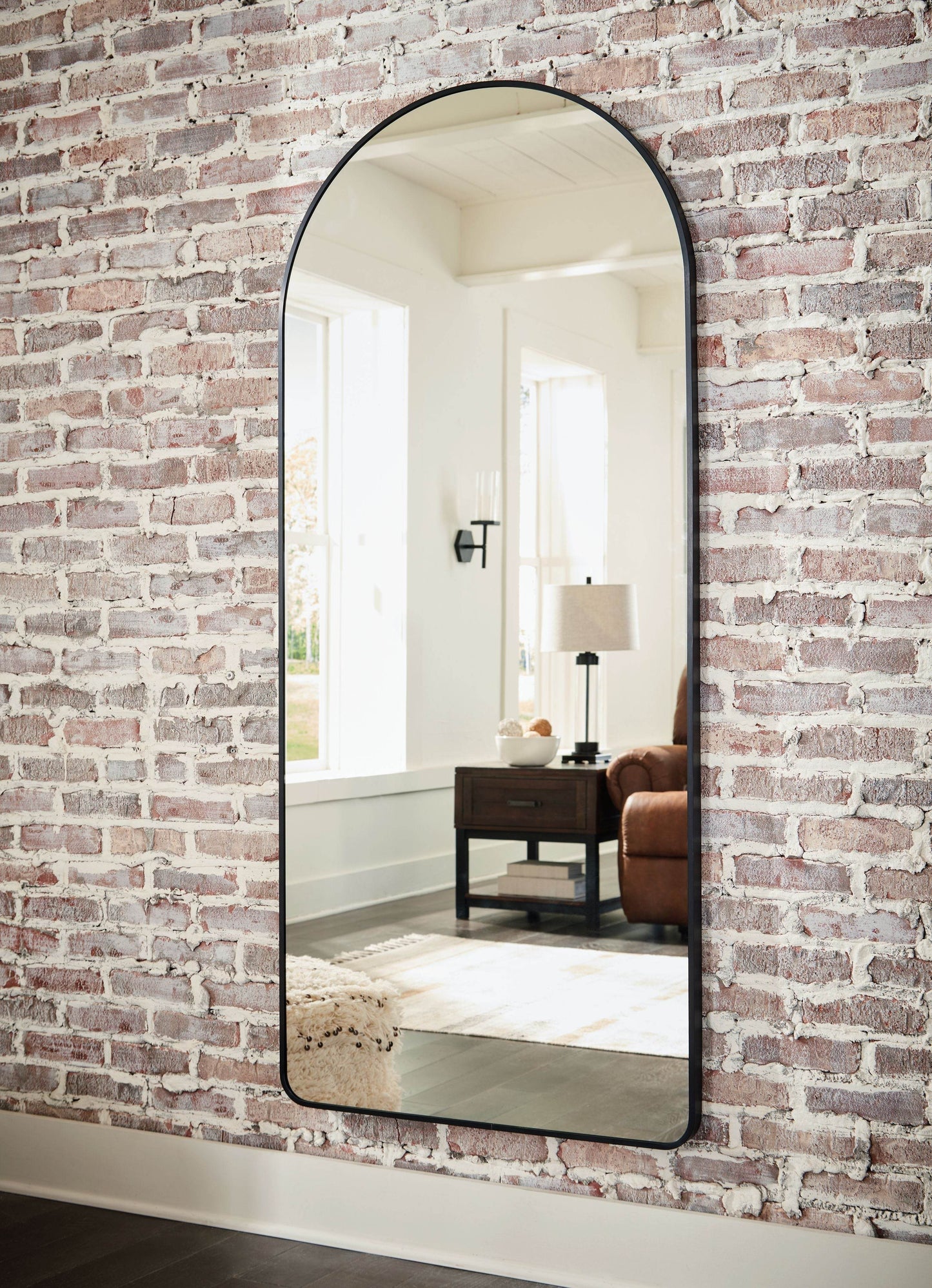 Sethall - Black - Floor Mirror - Forward Furniture