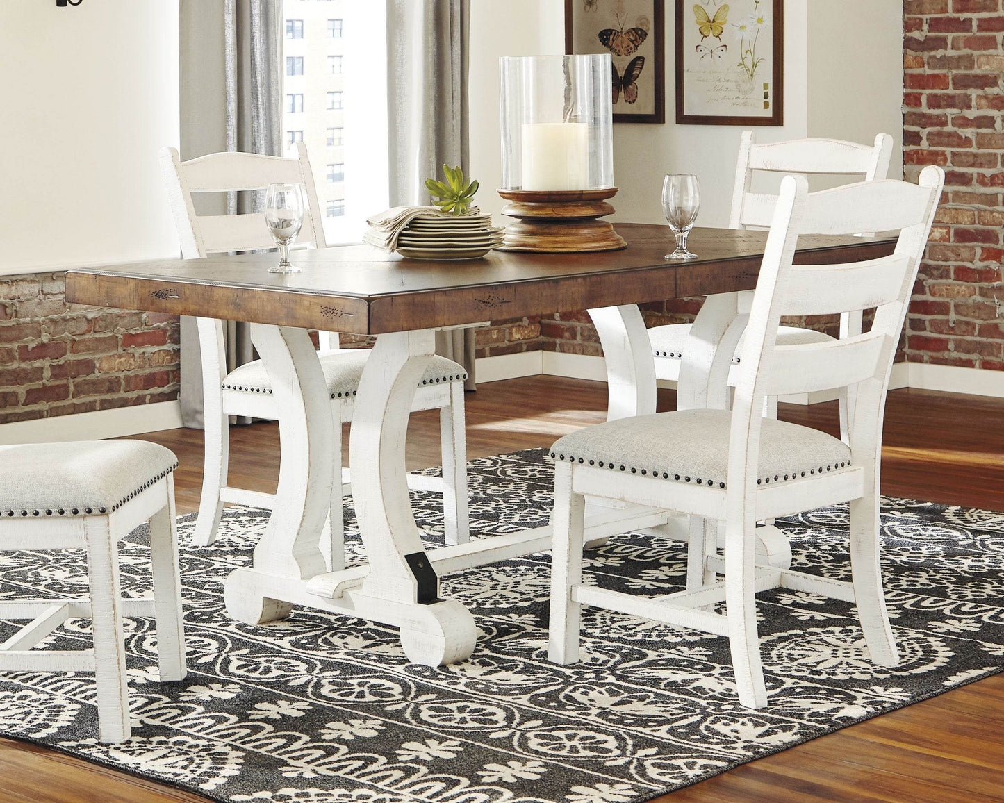 Valebeck - White / Brown - Rectangular Dining Room Table - Forward Furniture