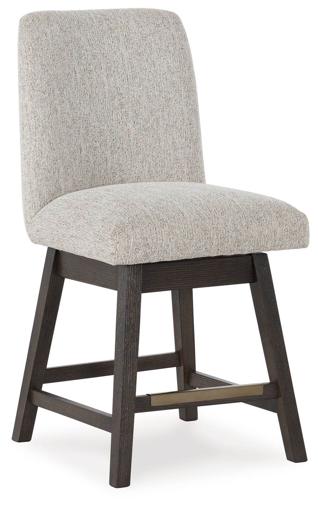Burkhaus - Beige / Dark Brown - Upholstered Swivel Barstool (Set of 2) - Forward Furniture