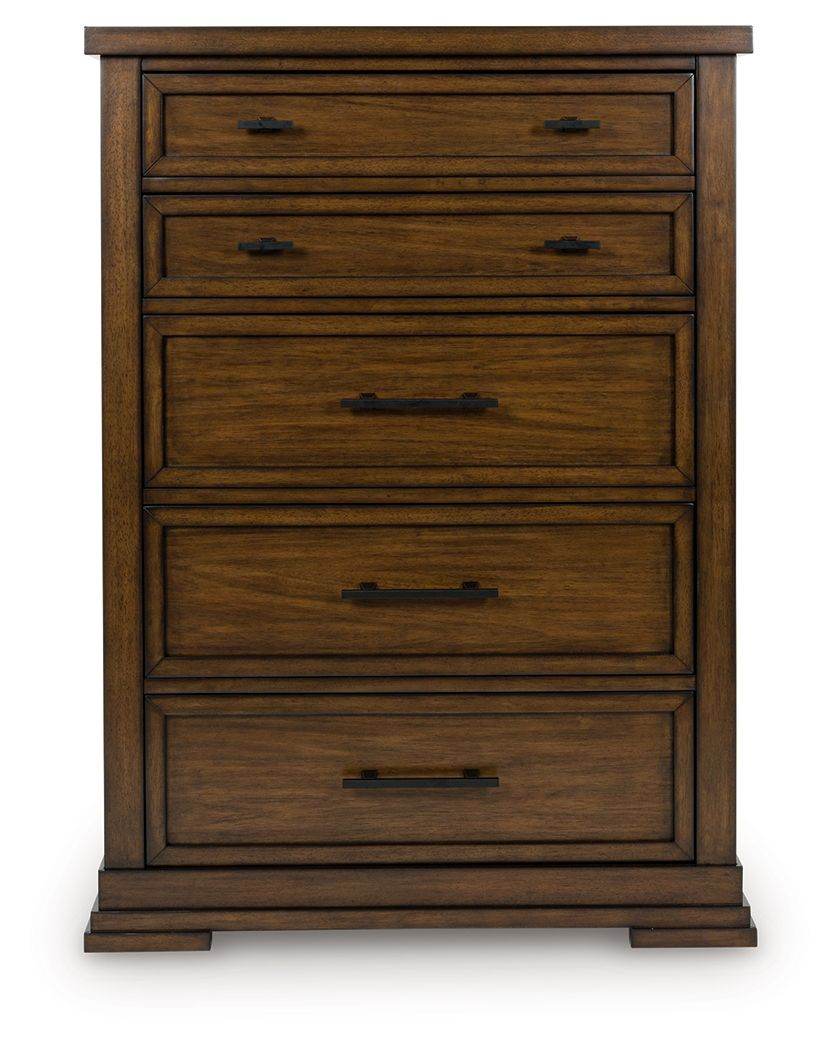 Taffenbrook - Medium Brown - Five Drawer Chest - Forward Furniture