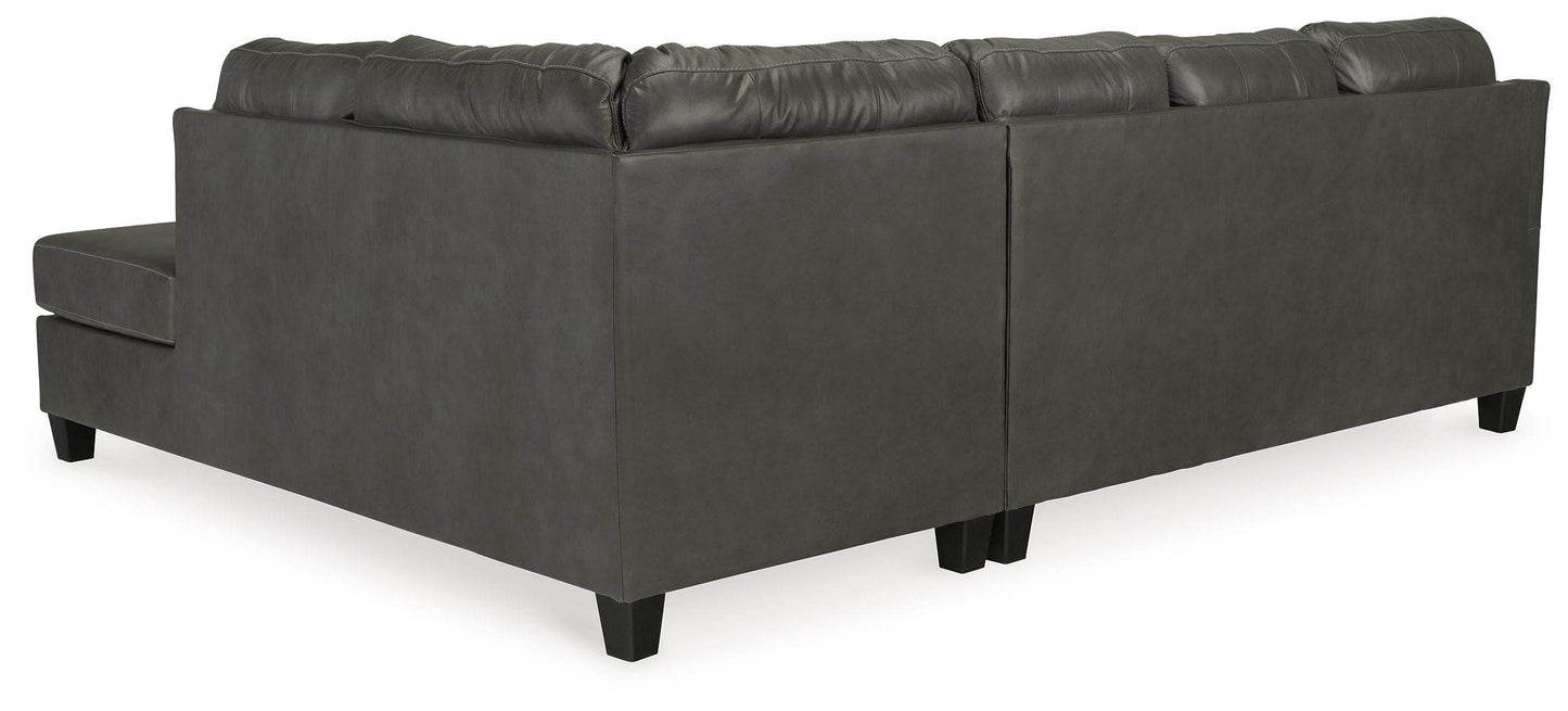 Valderno - Fog - 2-Piece Sectional With Raf Corner Chaise - Leather Match - Forward Furniture