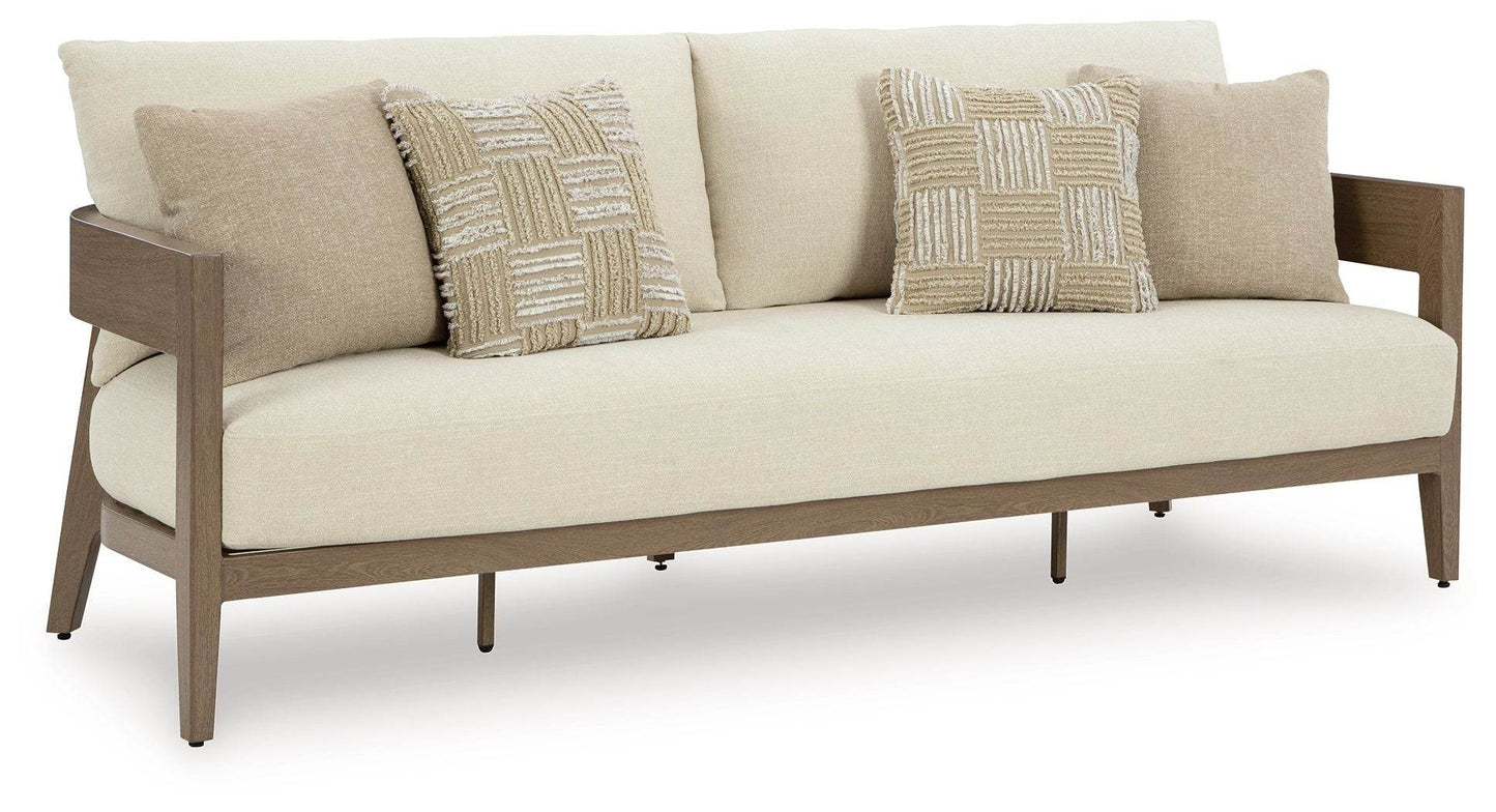 Serene Bay - Dark Brown / White - Sofa With Cushion - Forward Furniture
