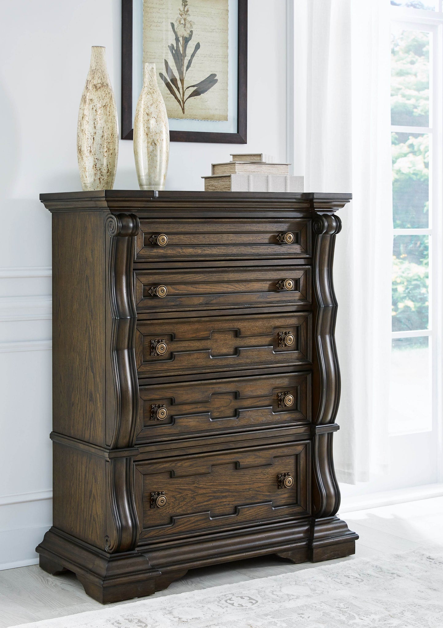 Maylee - Dark Brown - Five Drawer Chest - Forward Furniture