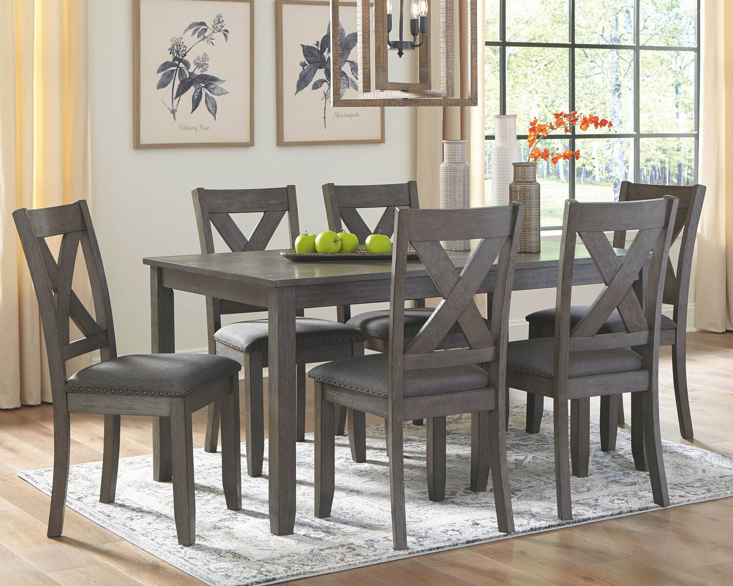 Caitbrook - Gray - RECT DRM Table Set (Set of 7) - Forward Furniture