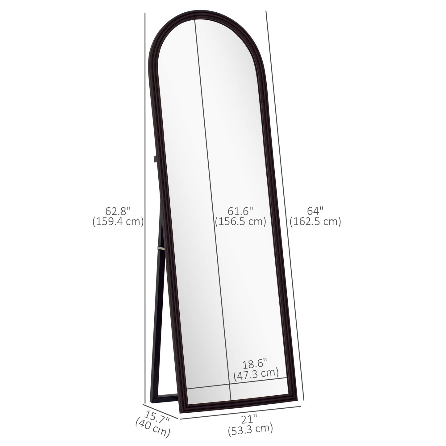 Diane Full Length Mirror-Brown Wood Grain