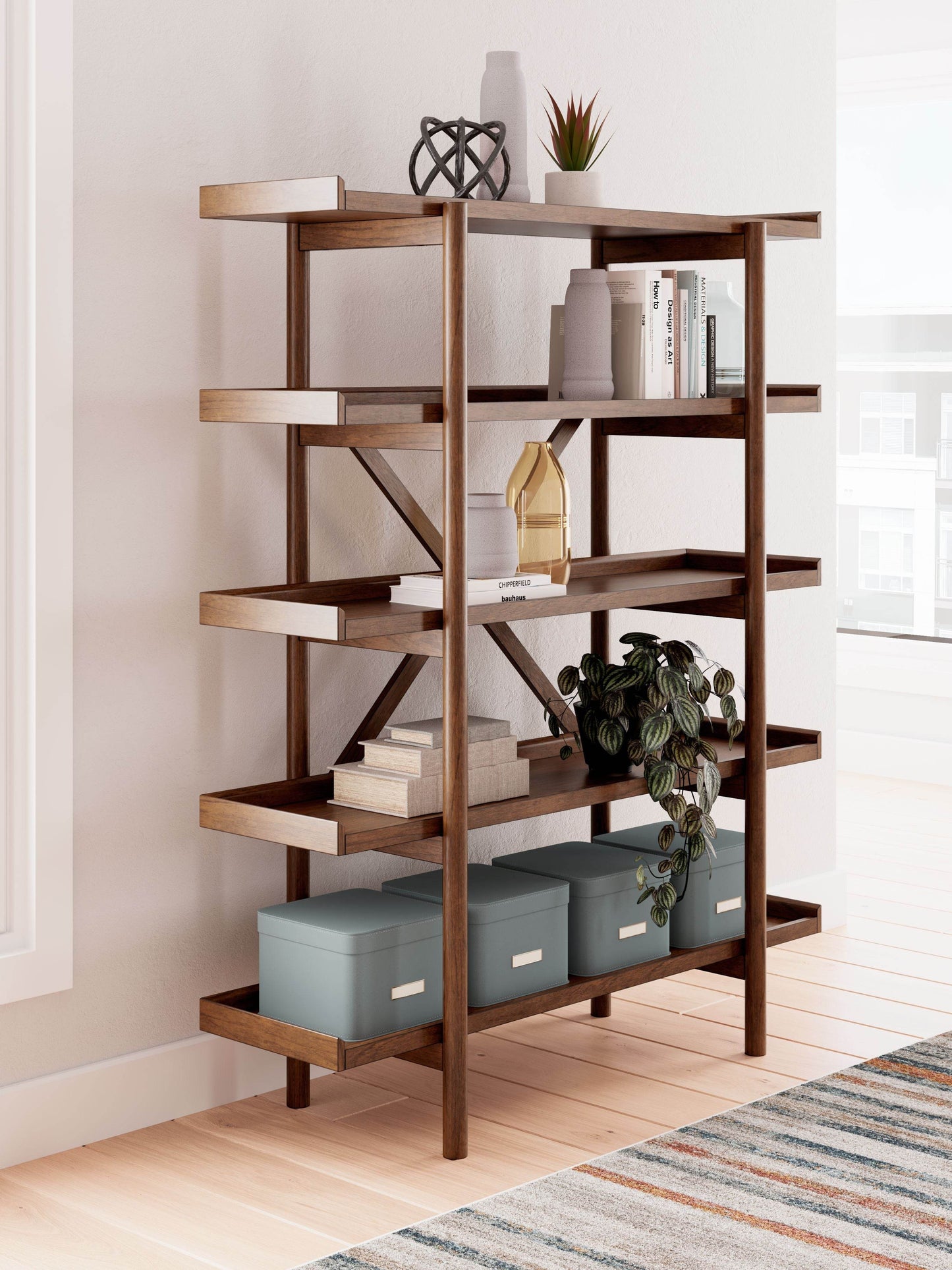 Lyncott - Brown - Bookcase - Forward Furniture