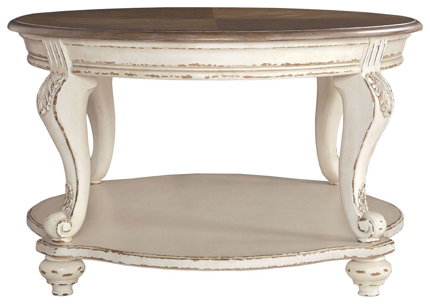 Realyn - White / Brown - Oval Cocktail Table - Forward Furniture