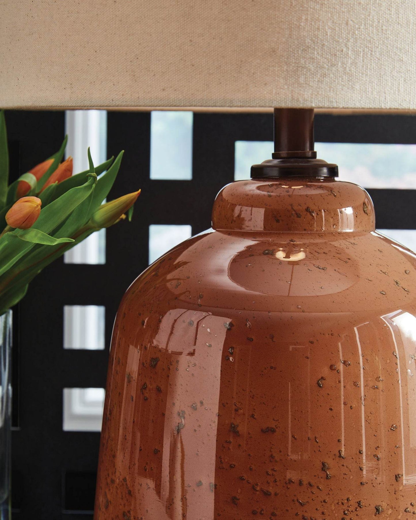 Aaleahya - Rust - Glass Table Lamp - Forward Furniture