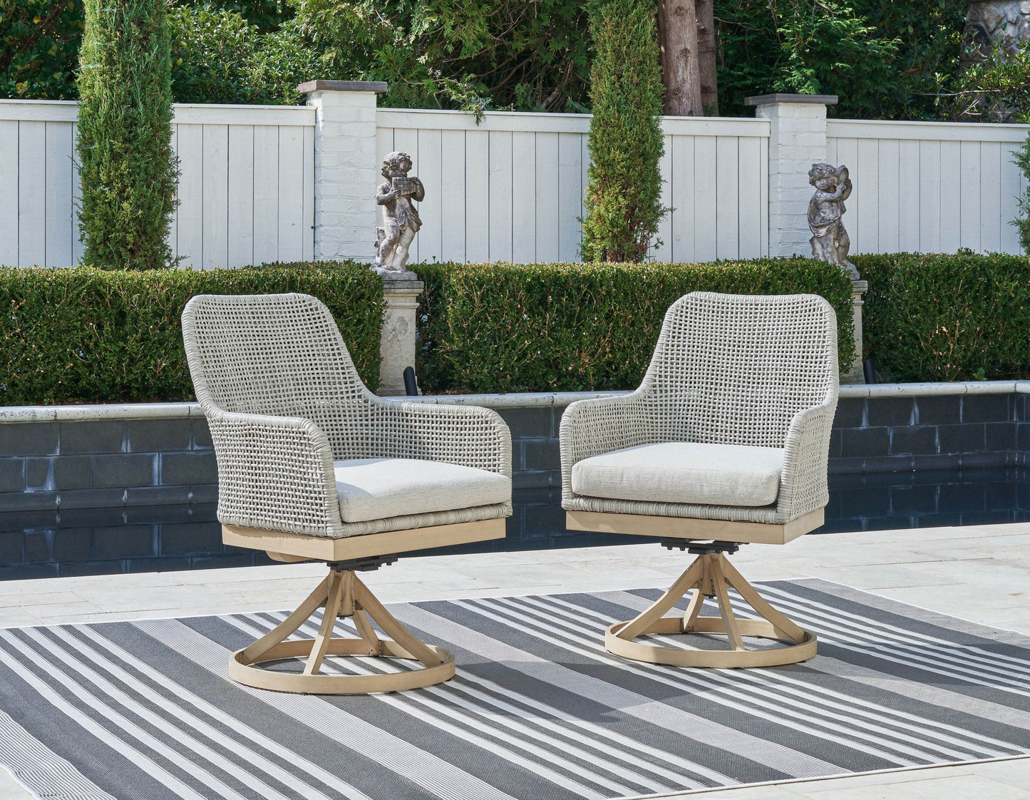 Seton Creek - Gray - Swivel Chair With Cushion (Set of 2) - Forward Furniture
