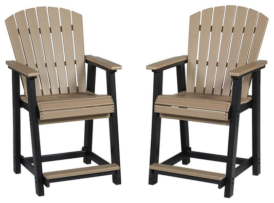 Fairen Trail - Black / Driftwood - Barstool (Set of 2) - Forward Furniture