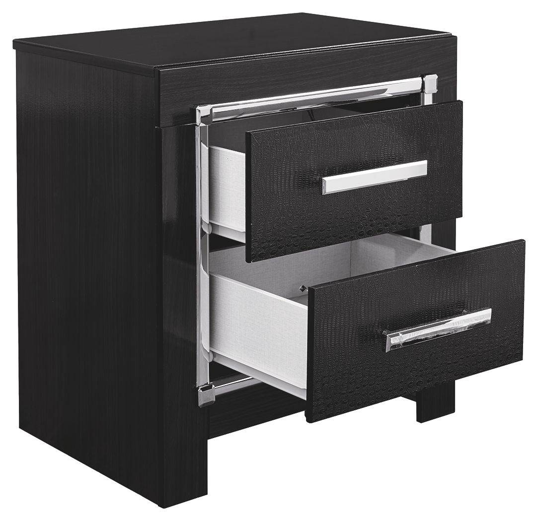 Kaydell - Black - Two Drawer Night Stand - Forward Furniture