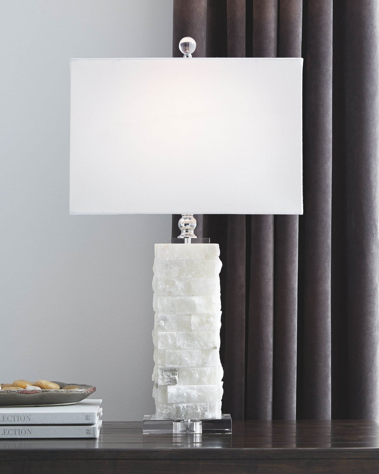 Malise - White - Alabaster Table Lamp - Forward Furniture