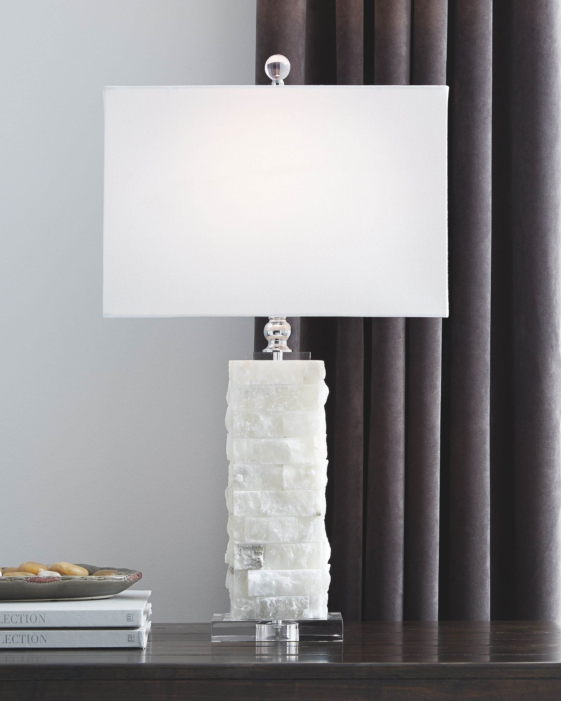 Malise - White - Alabaster Table Lamp - Forward Furniture