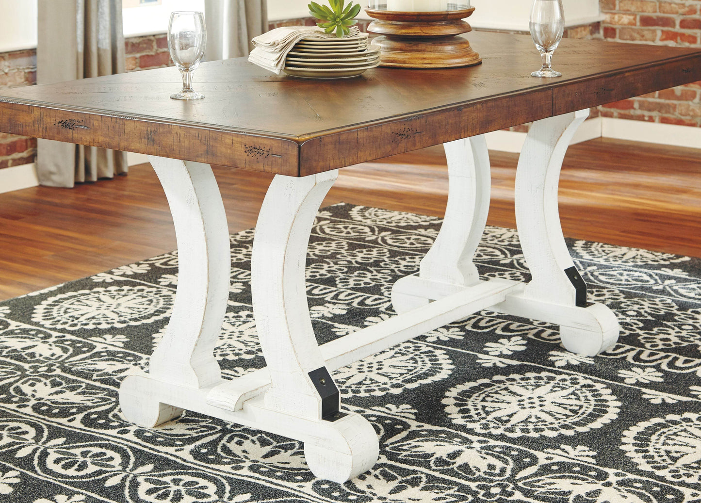 Valebeck - White / Brown - Rectangular Dining Room Table - Forward Furniture