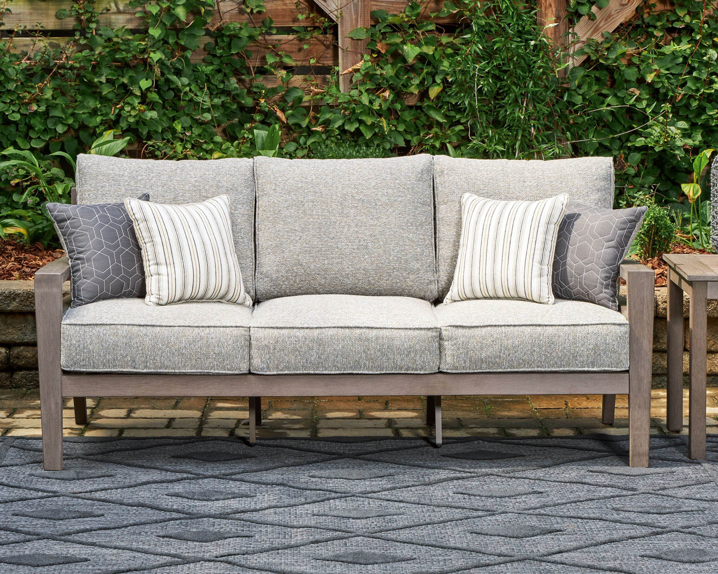 Hillside Barn - Gray / Brown - Sofa With Cushion - Forward Furniture