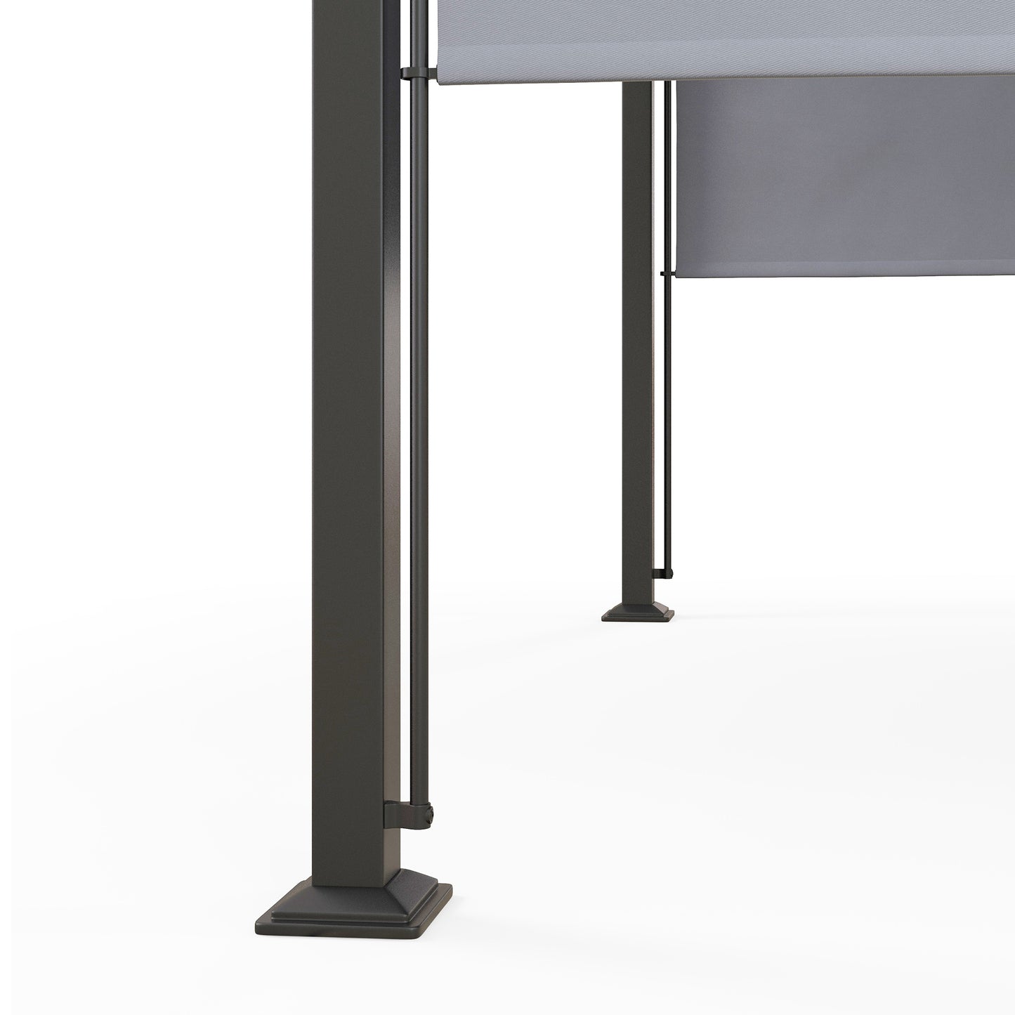 10' x 10' Outdoor Pergola Patio Gazebo Canopy Sun Shelter, Steel Frame, Grey