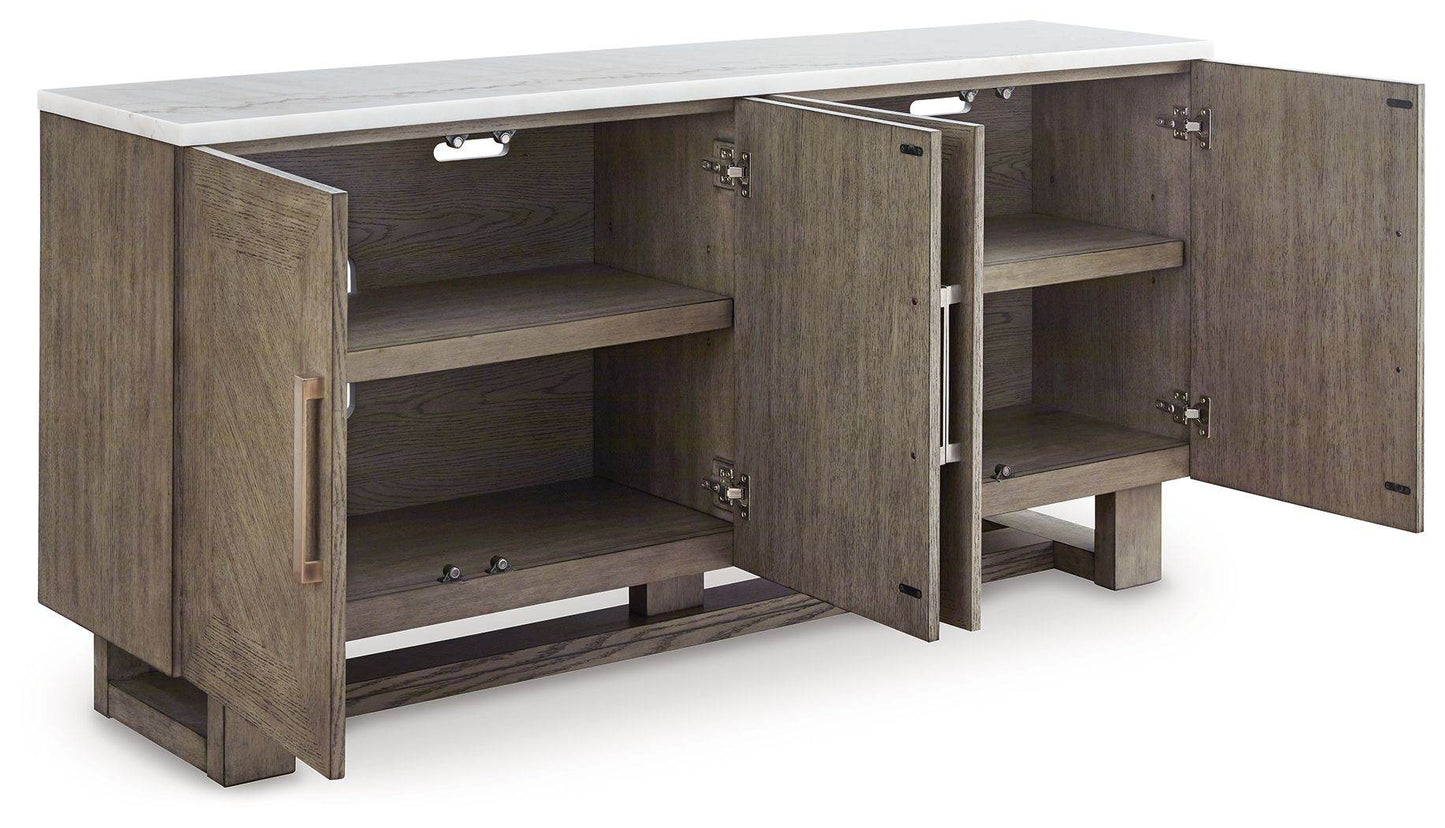 Loyaska - Grayish Brown / White - Extra Large TV Stand - Forward Furniture
