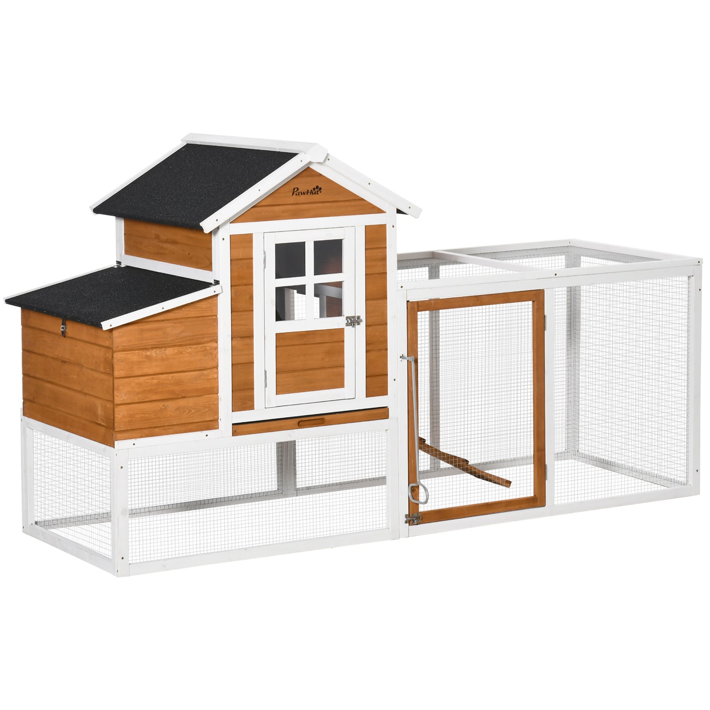 Chicken Run Waterproof Large Chicken Coop with Nesting Box for 2-4 Chickens, Orange and White