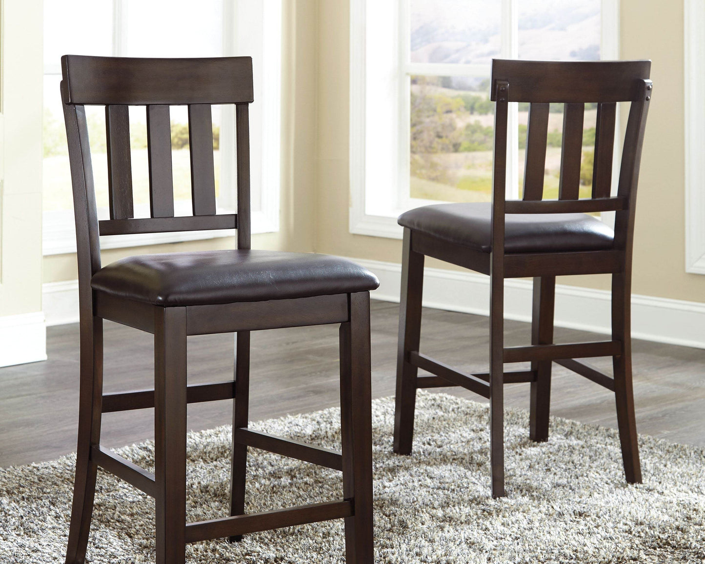 Haddigan - Dark Brown - Upholstered Barstool (Set of 2) - Forward Furniture