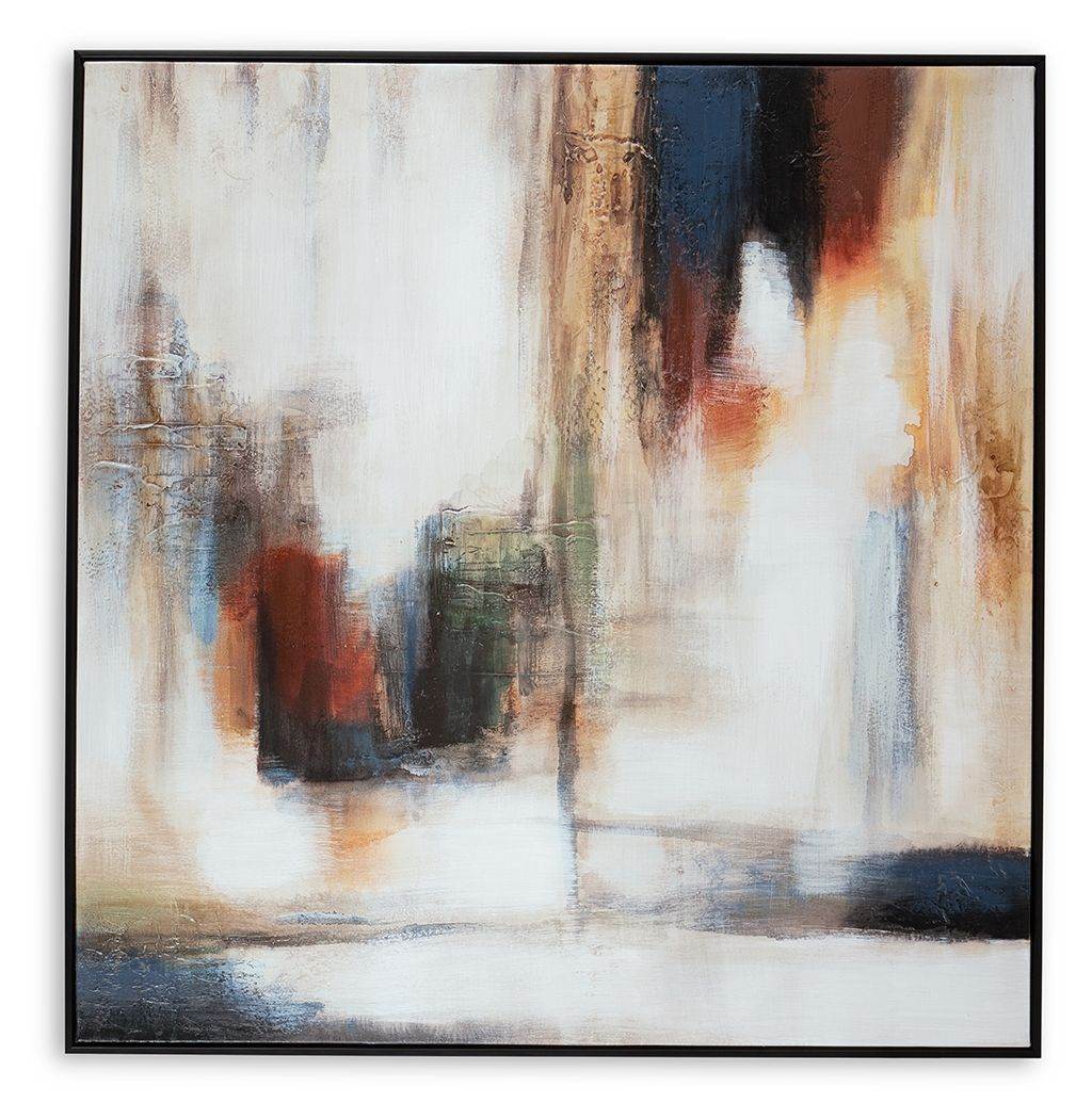 Pigeonford - White / Teal / Gold - Wall Art - Forward Furniture