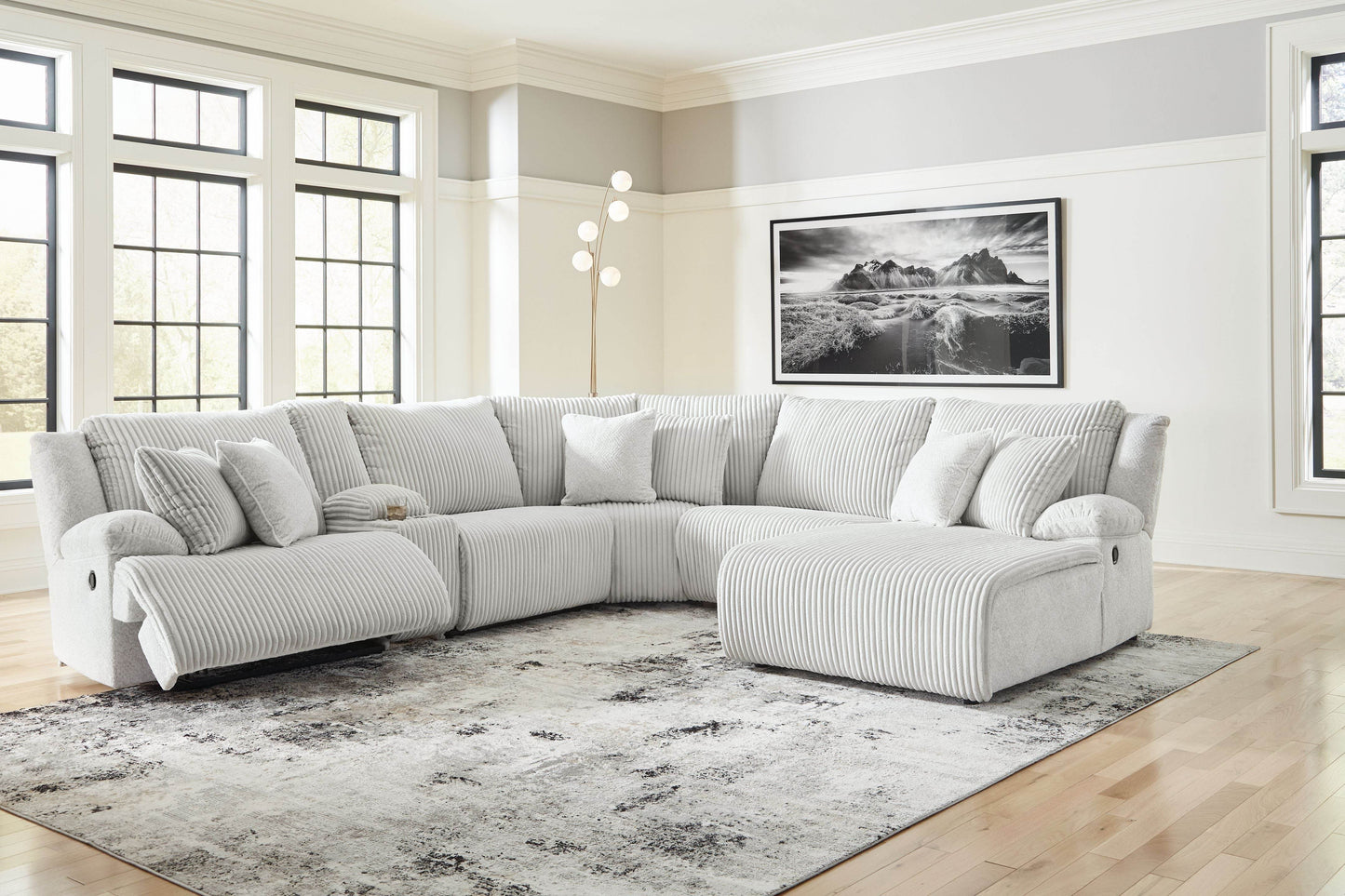 Top Tier - Alloy - 6-Piece Reclining Sectional With Raf Chaise - Fabric - Forward Furniture