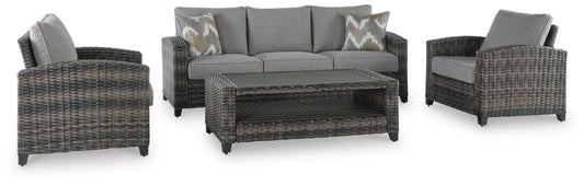 Oasis Court - Gray - Sofa, Chairs, Table Set (Set of 4) - Forward Furniture