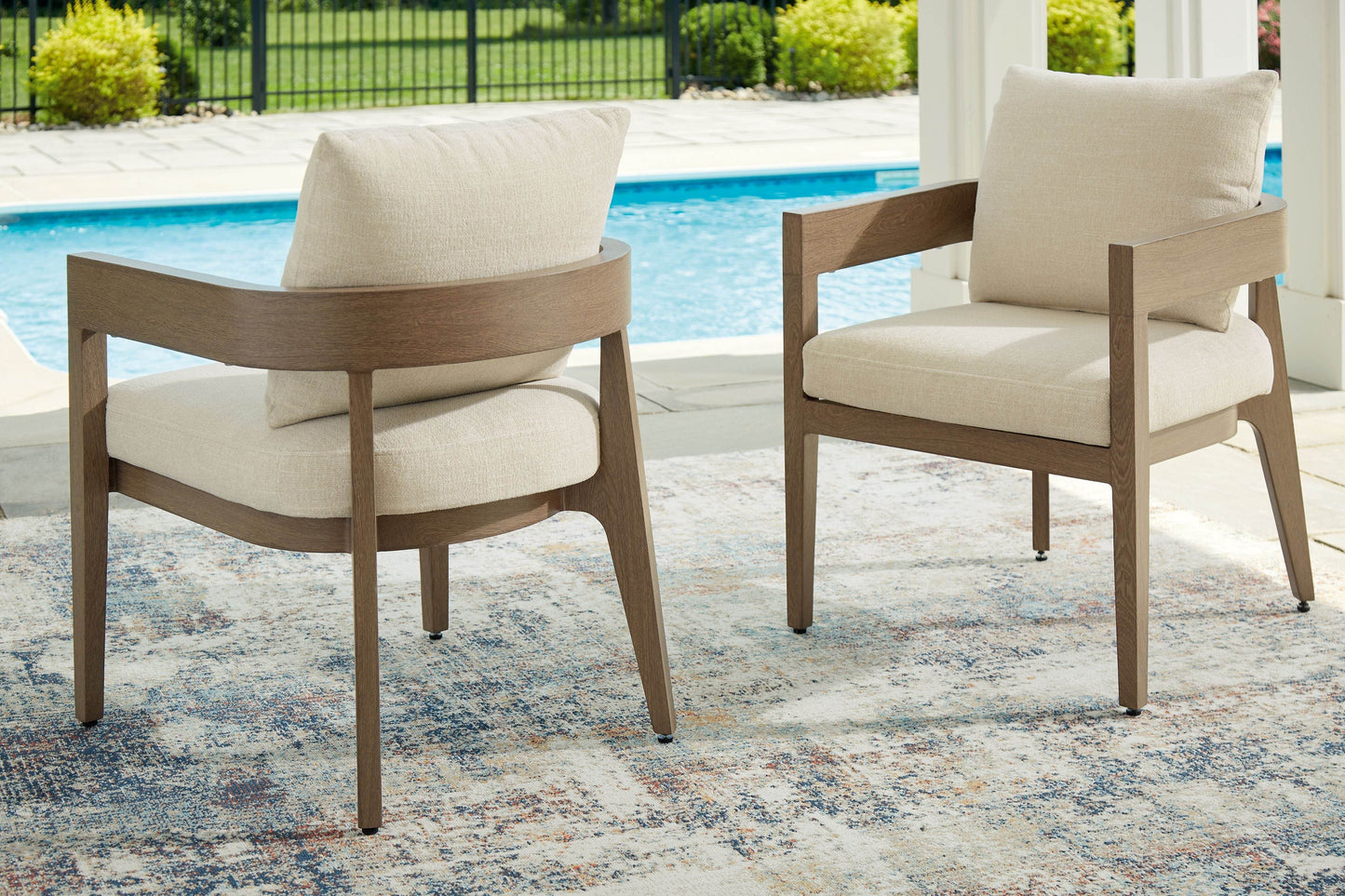Serene Bay - Dark Brown / White - Arm Chair With Cushion (Set of 2) - Forward Furniture