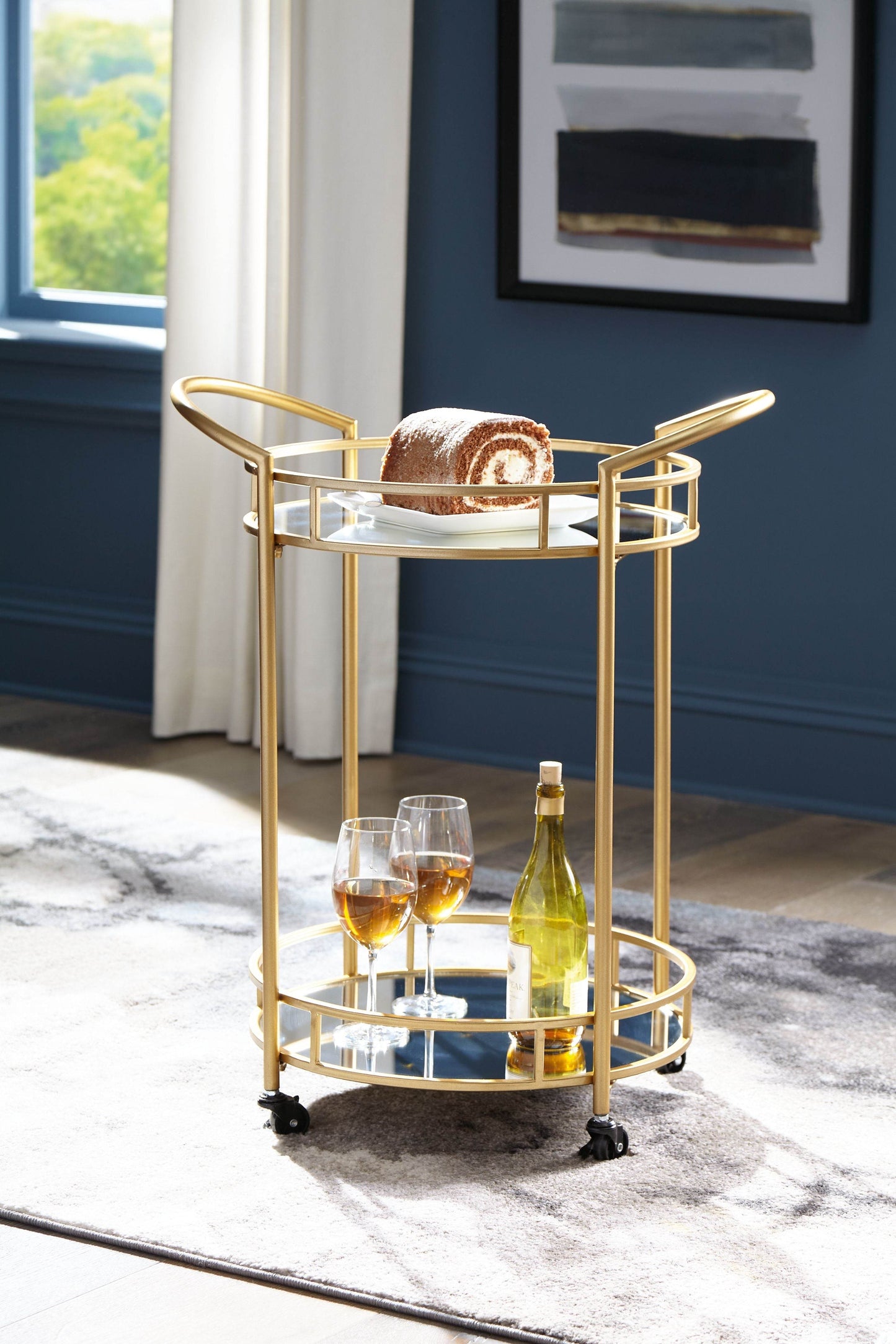Wynora - Gold - Bar Cart - Forward Furniture