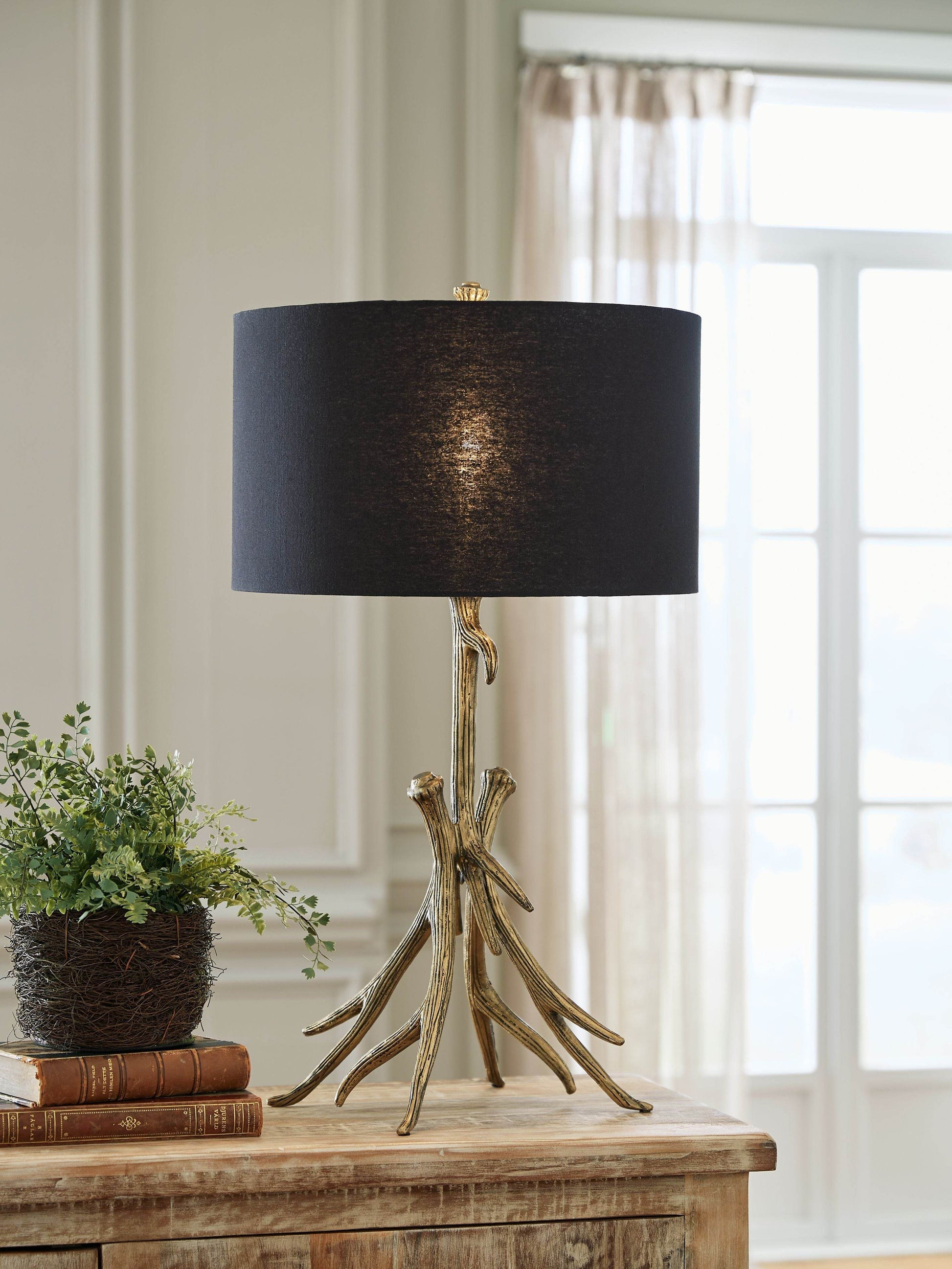 Josney - Antique Gold Finish - Metal Table Lamp - Forward Furniture