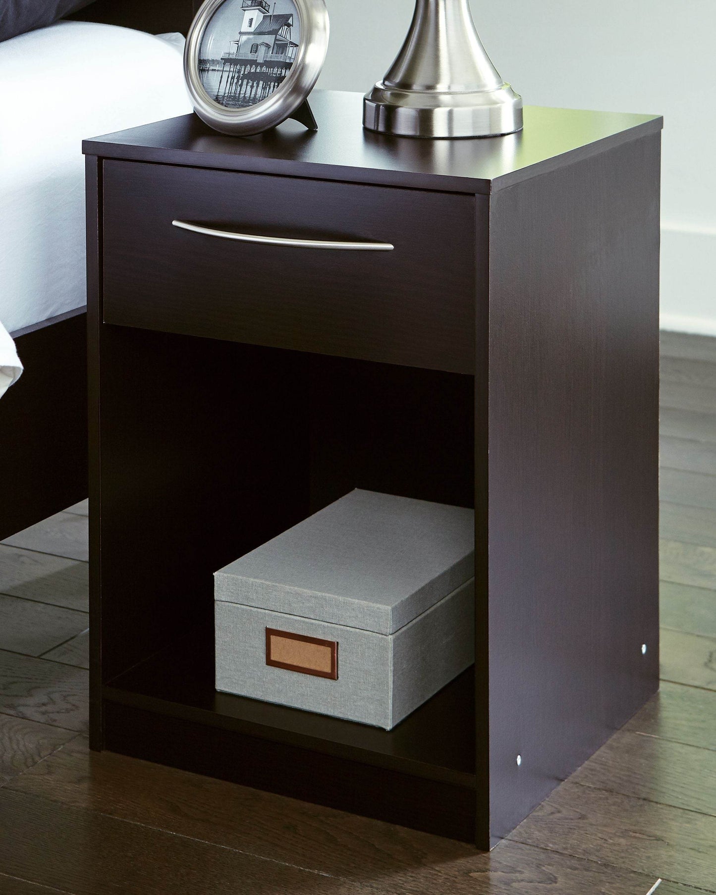 Finch - Black - One Drawer Night Stand - Forward Furniture