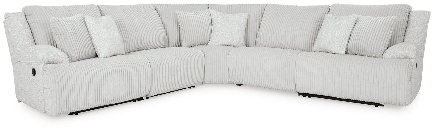 Top Tier - Alloy - 5-Piece Reclining Sectional - Fabric - Forward Furniture